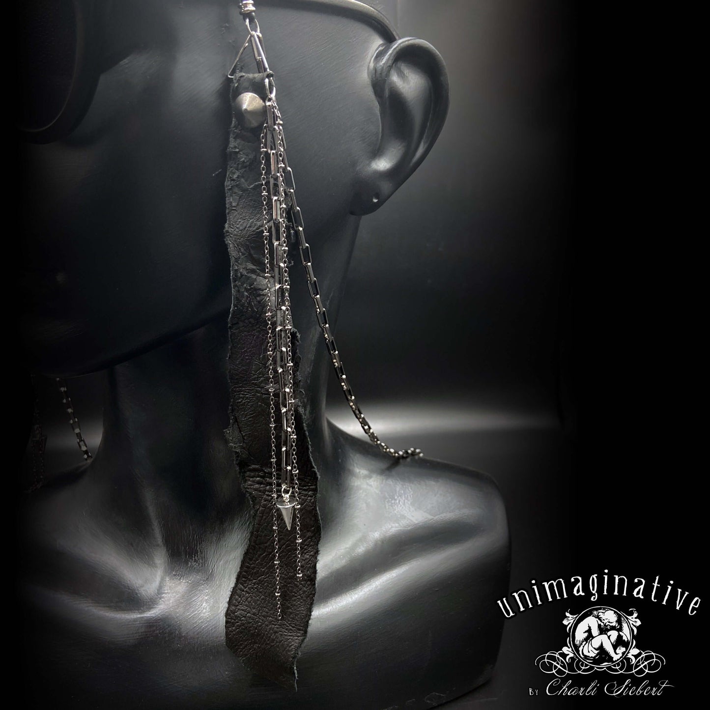 Spiked Leather eyewear chain