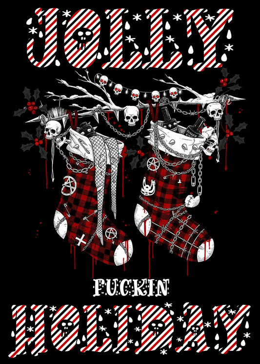 JOLLY FUC*N HOLIDAY Charistmas cards Pack of 10 Greeting Cards (US & CA)