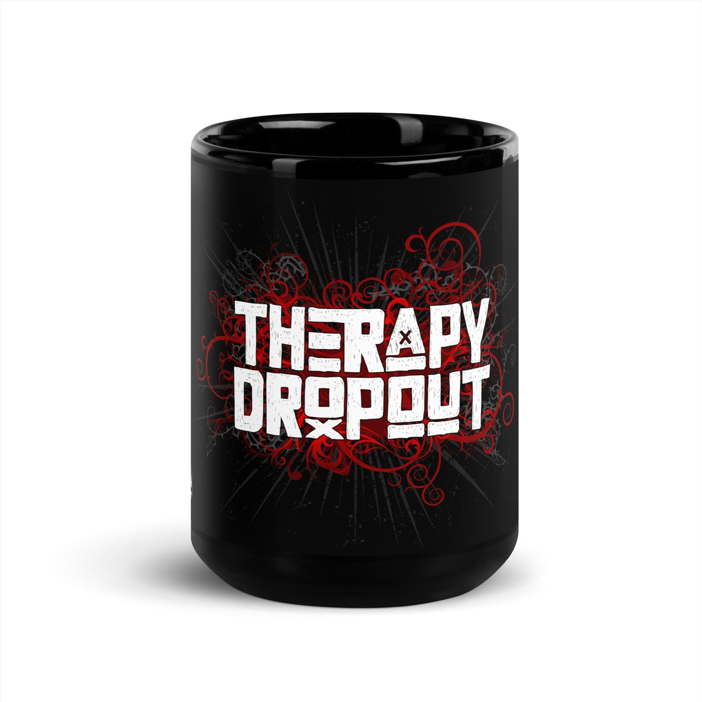 THERAPY DROPOUT Black Glossy Mug