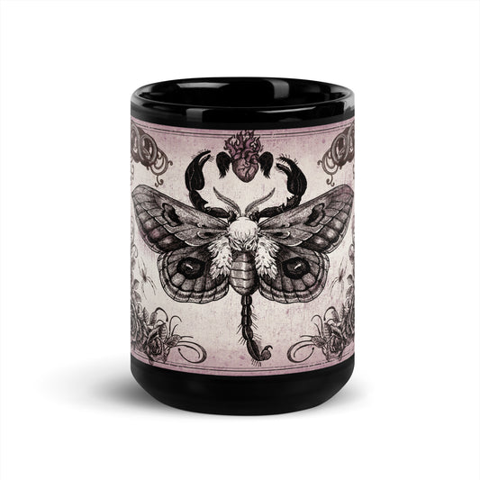 SCORPION MOTH Black Glossy Mug