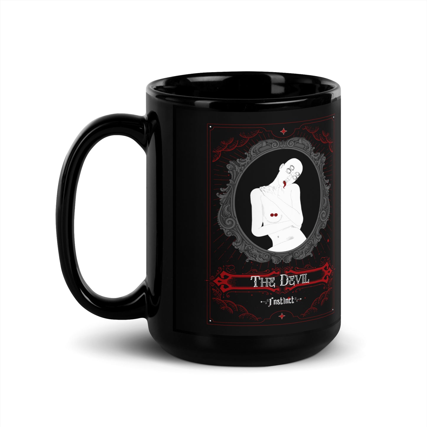 DEVIL TAROT CARD Black Glossy Mug