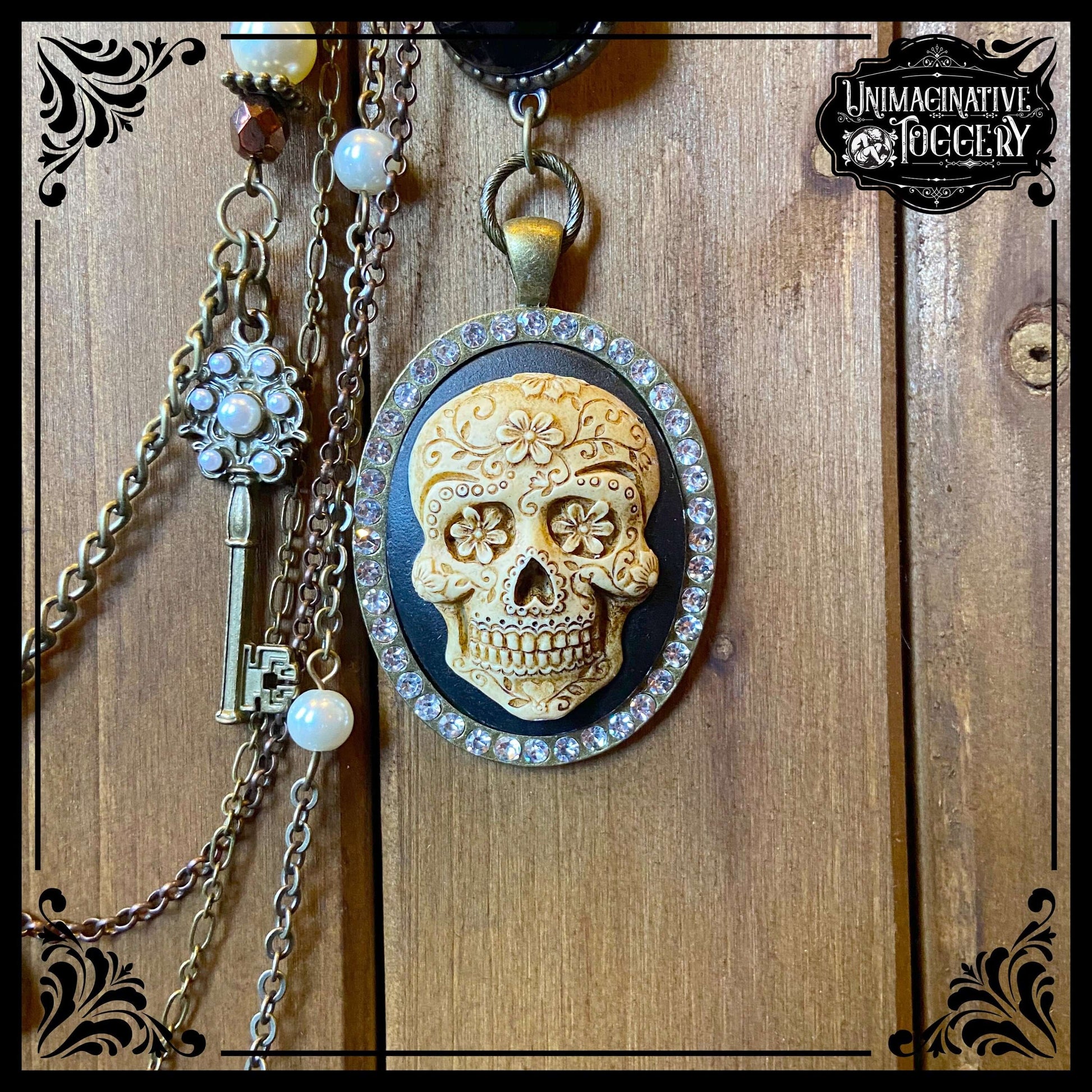 Skull cameos multi strand antique necklace - Unimaginative By Charli Siebert